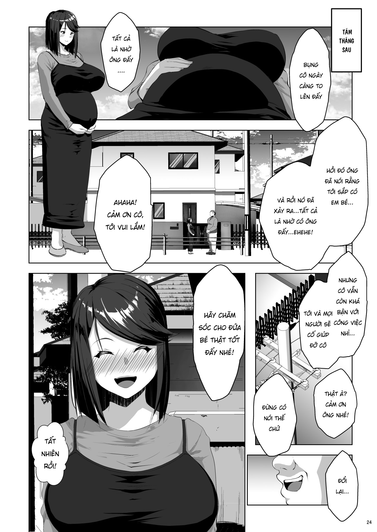 HentaiVN.net - Ảnh 24 - Thôi miên và làm vợ thằng hàng xóm mang thai [Kuchou ni Saimin Kakerarete Ninshin shichaimashita; I Hypnotized A Housewife And Got Her Pregnant] - Oneshot