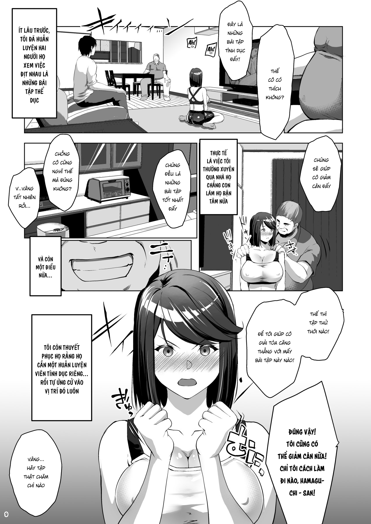 HentaiVN.net - Ảnh 10 - Thôi miên và làm vợ thằng hàng xóm mang thai [Kuchou ni Saimin Kakerarete Ninshin shichaimashita; I Hypnotized A Housewife And Got Her Pregnant] - Oneshot