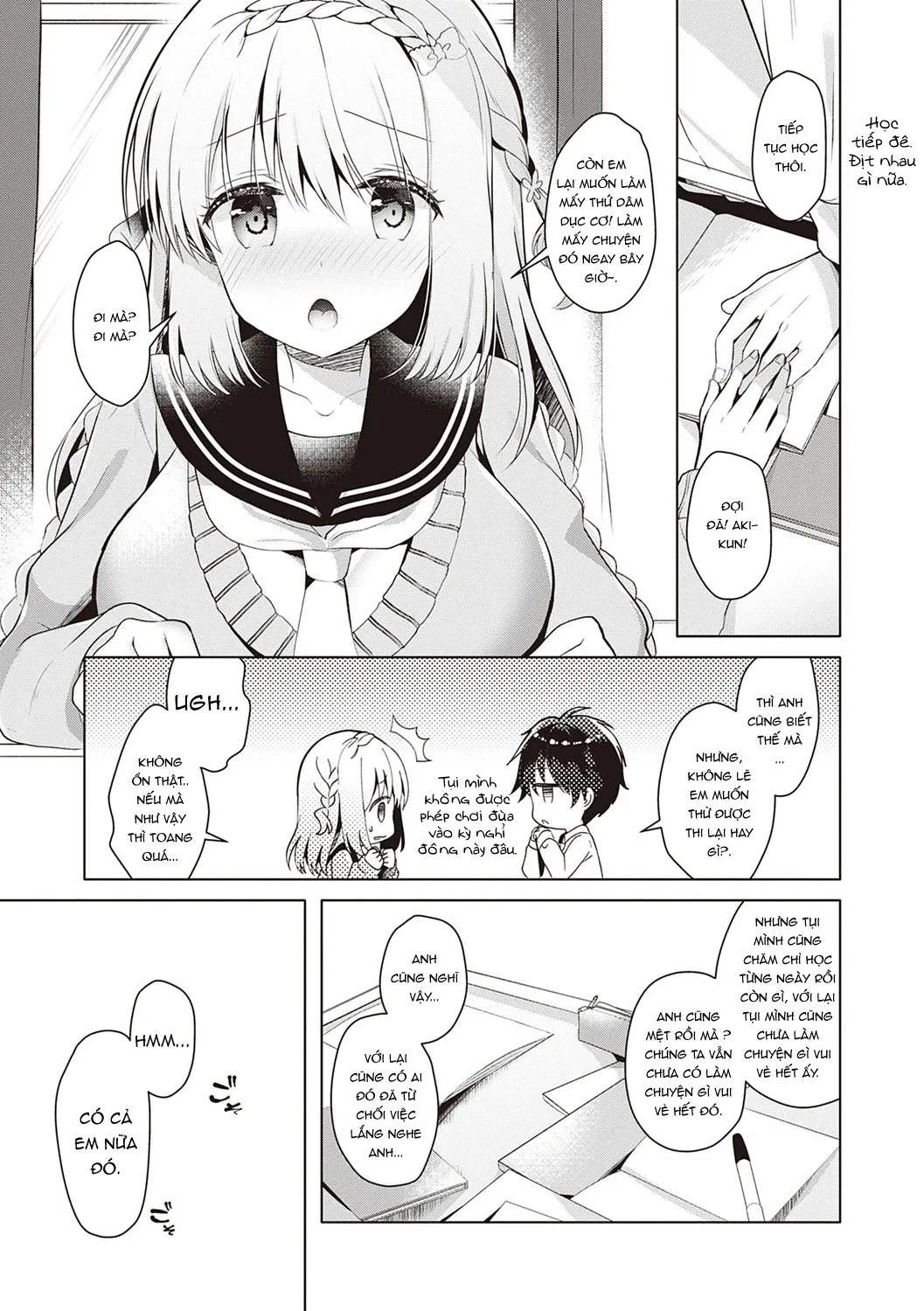 HentaiVN.net - Ảnh 3 - Osananajimi de Koibito no Kanojo to Shitai Koto Zenbu - Chap 5: Buổi học chung bí mật với người bạn thời thơ ấu