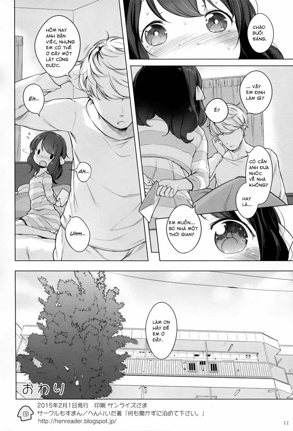 HentaiVN.net - Ảnh 21 - Xin hãy để em bên anh, đừng hỏi gì cả. [Nanimo Kikazu Ni Tometekudasai, Please Let Me Stay With You, No Questions Asked] - Oneshot