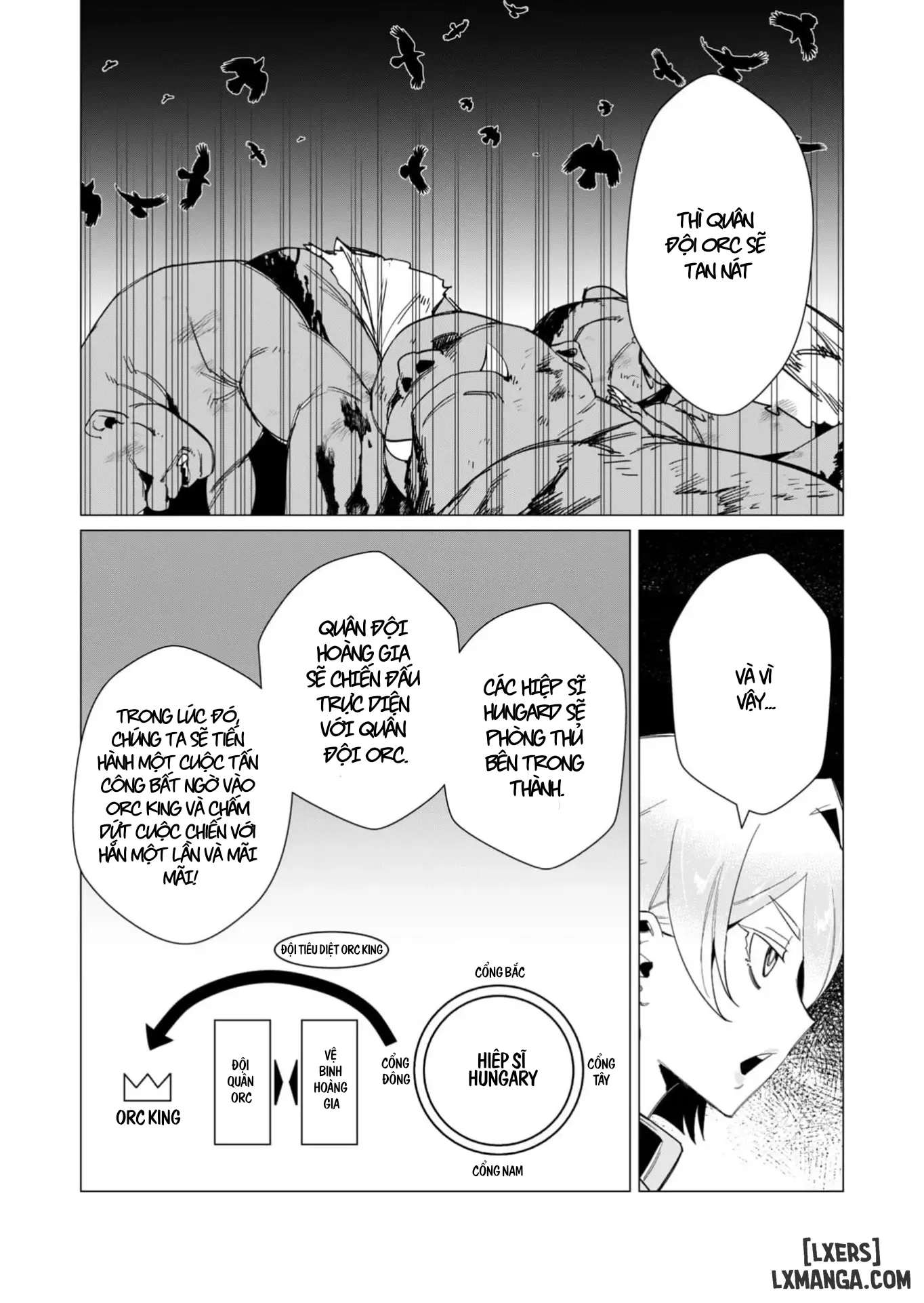 HentaiVN.net - Ảnh 4 - The Hero Wants A Married Woman As A Reward - Chap 11: Dũng Sĩ x Nữ Hiệp Sĩ x Orc King(Phần 2)
