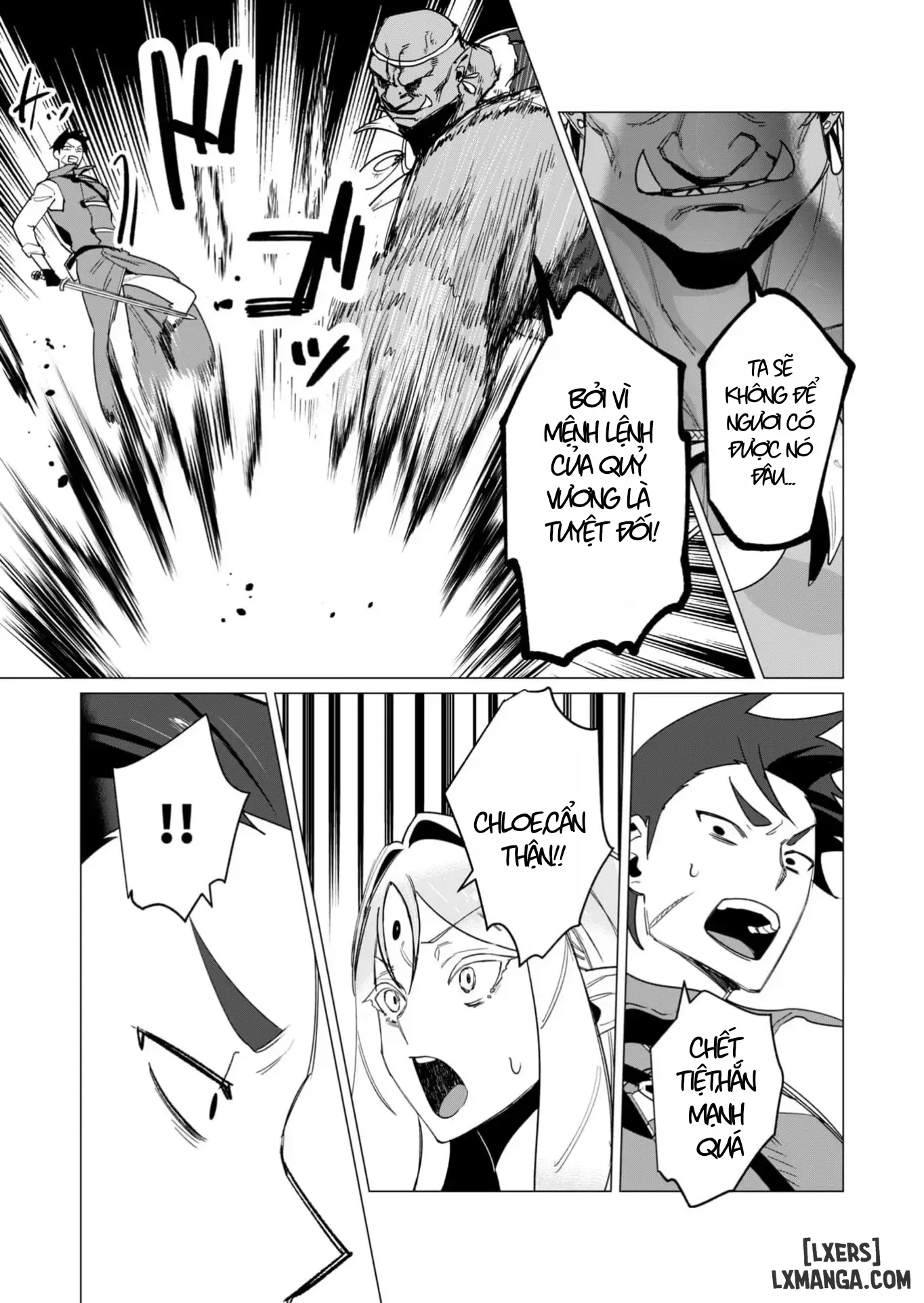 HentaiVN.net - Ảnh 27 - The Hero Wants A Married Woman As A Reward - Chap 12 : Dũng Sĩ x Nữ Hiệp Sĩ x Orc King(Phần 3)