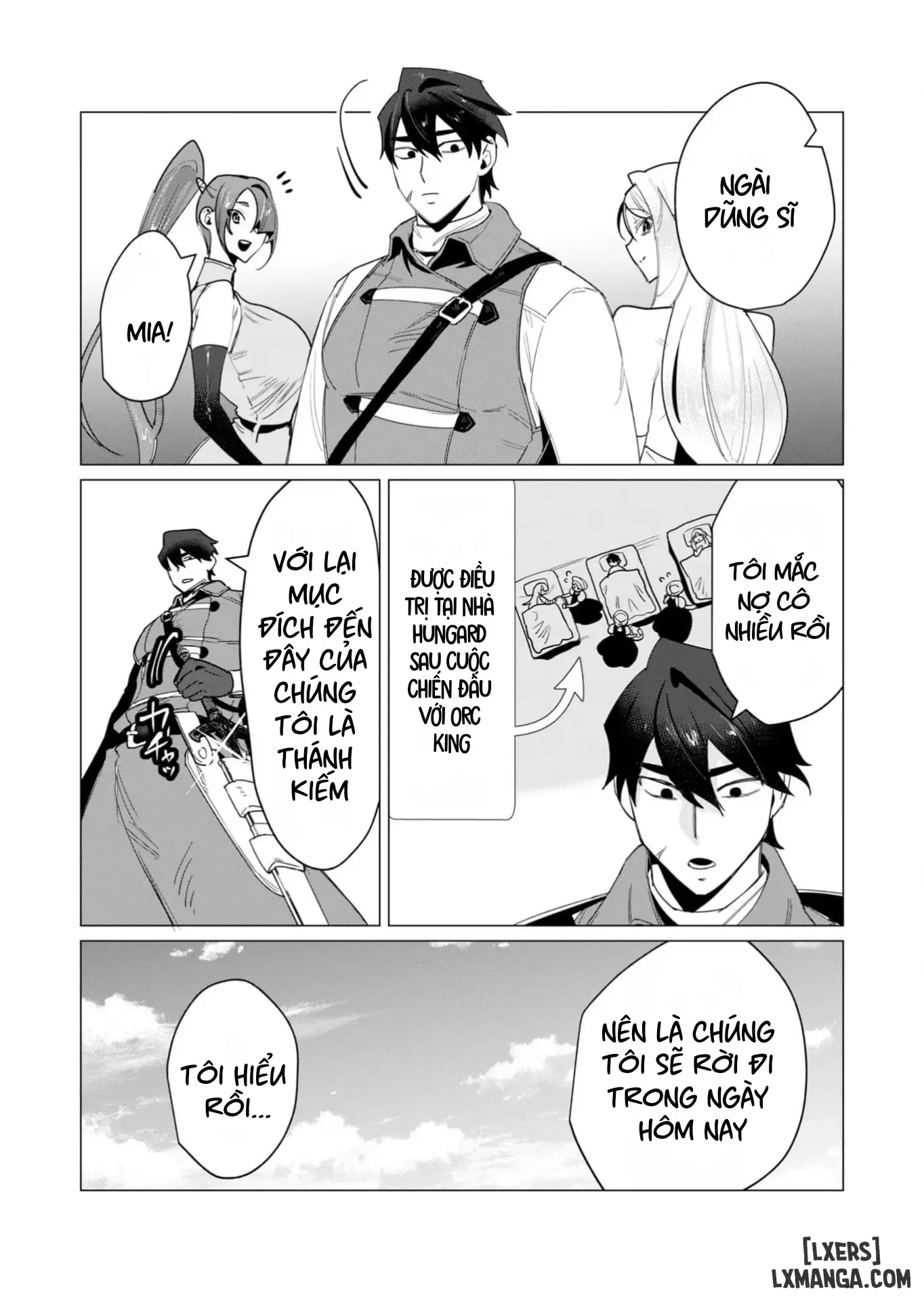 HentaiVN.net - Ảnh 29 - The Hero Wants A Married Woman As A Reward - Chap 13 : Dũng Sĩ x Nữ Hiệp Sĩ x Orc King(Phần 4)
