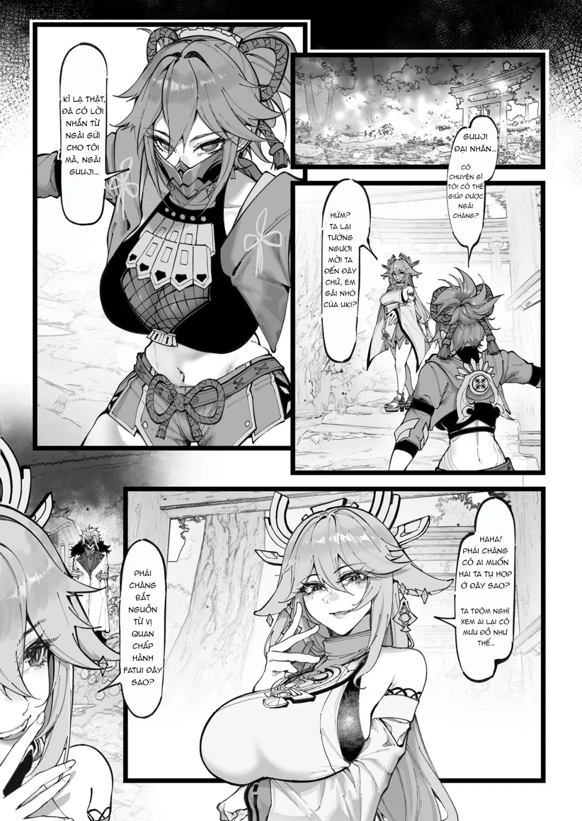 HentaiVN.net - Ảnh 3 - Nghiên cứu của Bác sĩ... [博士の研究, Hakase no Kenkyuu] - Chap 2: Úp sọt Yae Miko và Shinobu