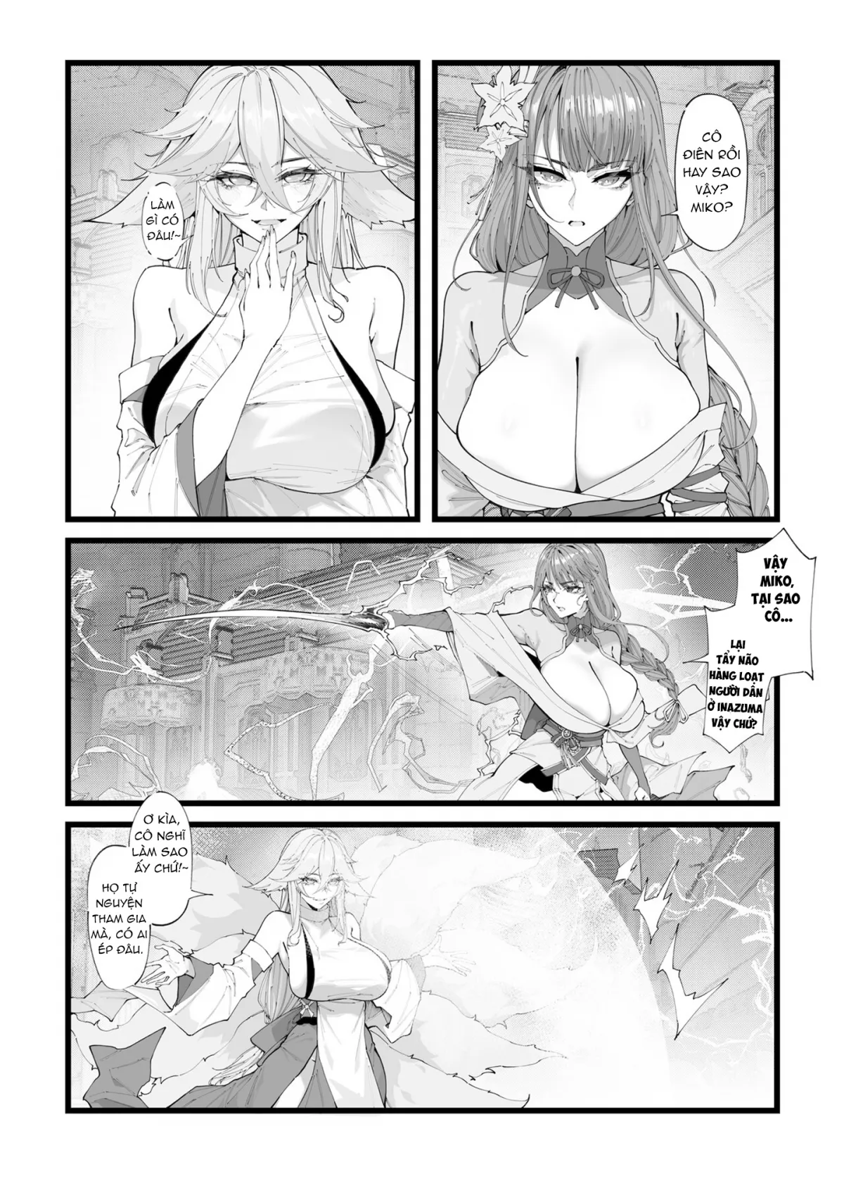 HentaiVN.net - Ảnh 3 - Nghiên cứu của Bác sĩ... [博士の研究, Hakase no Kenkyuu] - Chap 4.1 (Phần đầu): Bị Miko kéo đến không gian khác, Shogun bị địt banh xác.