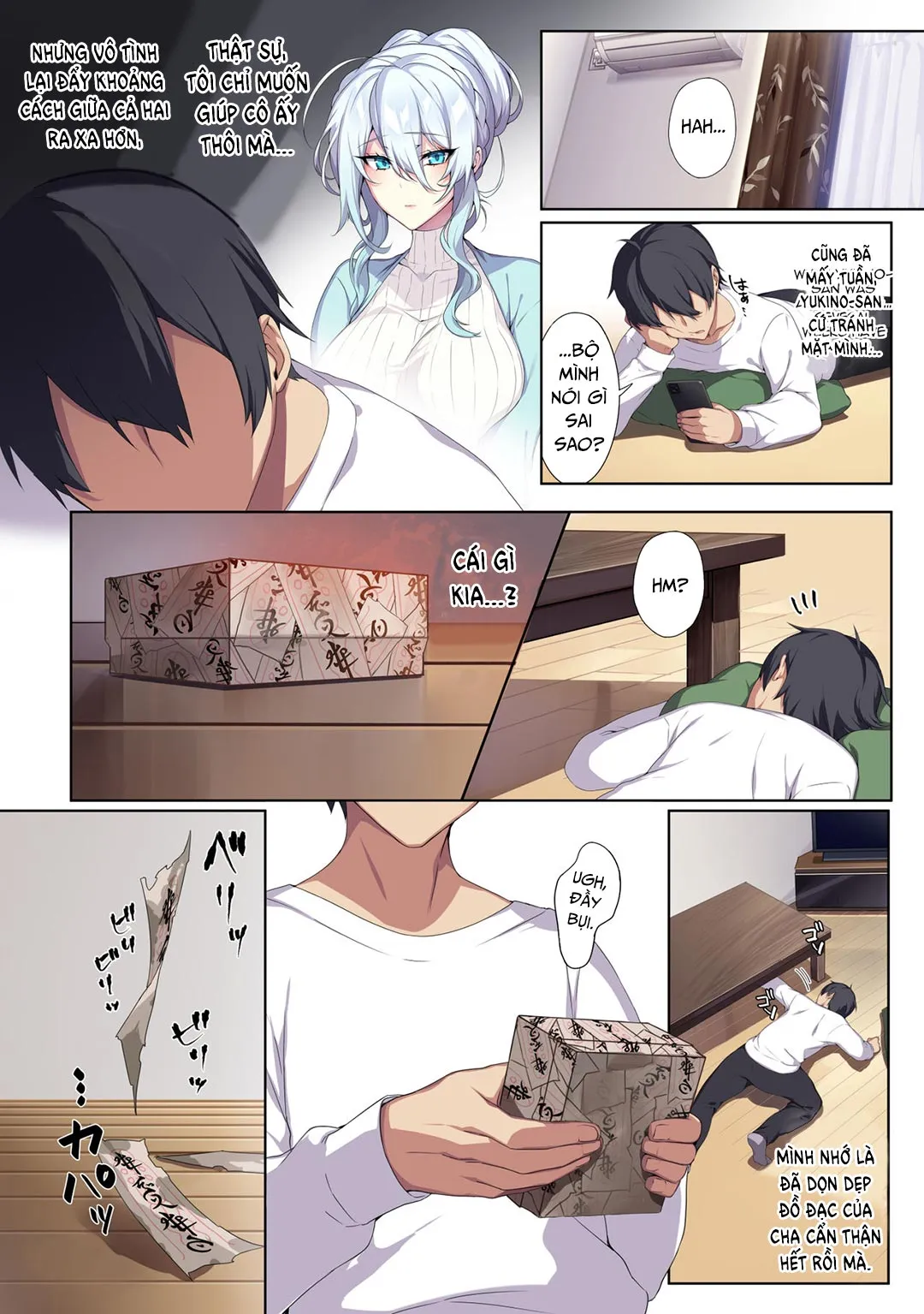 HentaiVN.net - Ảnh 12 - Hitozukiai Ga Nigate Na Miboujin No Yukionna-San To Noroi No Yubiwa - Chap 1 - Có che