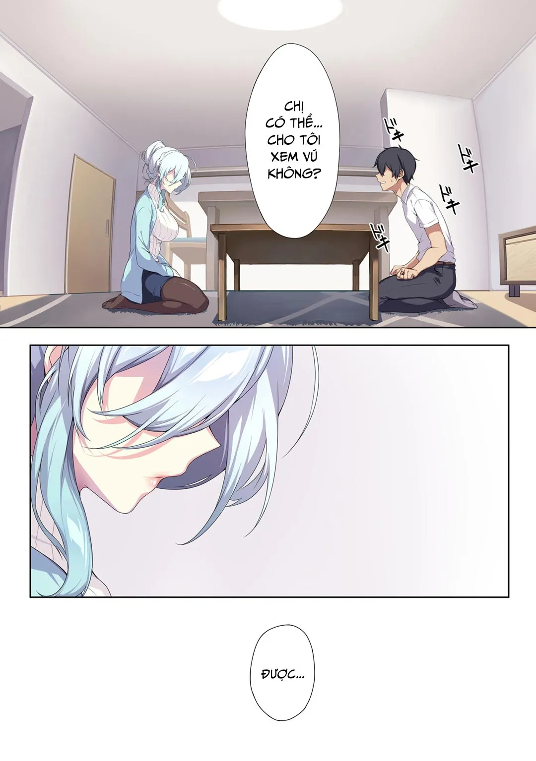 HentaiVN.net - Ảnh 18 - Hitozukiai Ga Nigate Na Miboujin No Yukionna-San To Noroi No Yubiwa - Chap 1 - Có che