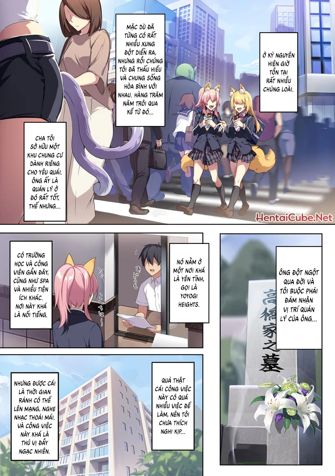 HentaiVN.net - Ảnh 3 - Hitozukiai Ga Nigate Na Miboujin No Yukionna-San To Noroi No Yubiwa - Chap 1 - Có che