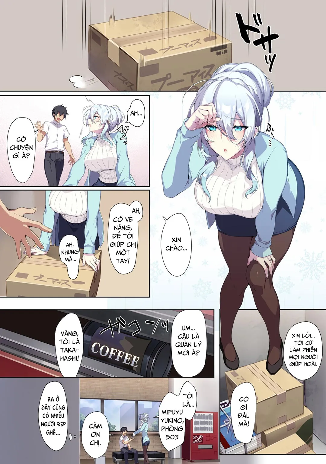 HentaiVN.net - Ảnh 4 - Hitozukiai Ga Nigate Na Miboujin No Yukionna-San To Noroi No Yubiwa - Chap 1 - Có che