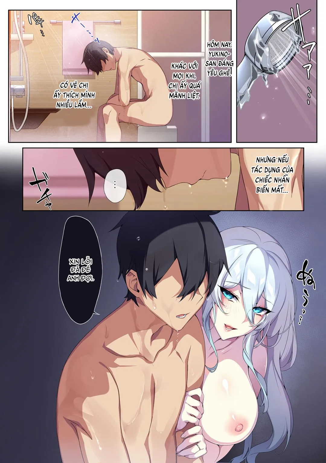 HentaiVN.net - Ảnh 26 - Hitozukiai Ga Nigate Na Miboujin No Yukionna-San To Noroi No Yubiwa - Chap 2 - Có che | [END]