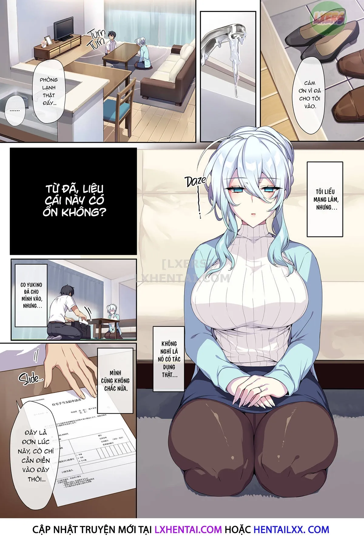 HentaiVN.net - Ảnh 15 - Hitozukiai Ga Nigate Na Miboujin No Yukionna-San To Noroi No Yubiwa - Oneshot - Không che