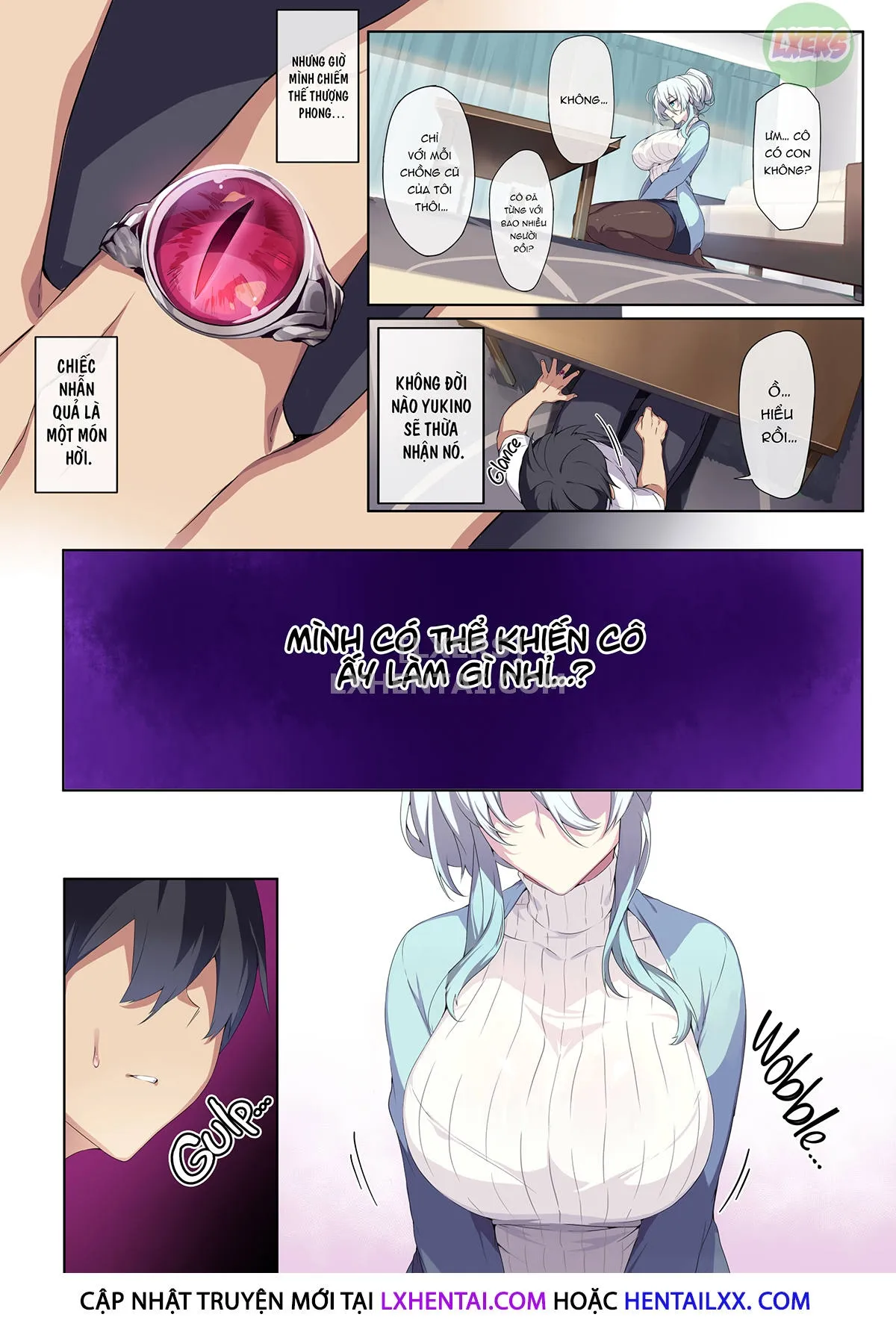 HentaiVN.net - Ảnh 17 - Hitozukiai Ga Nigate Na Miboujin No Yukionna-San To Noroi No Yubiwa - Oneshot - Không che