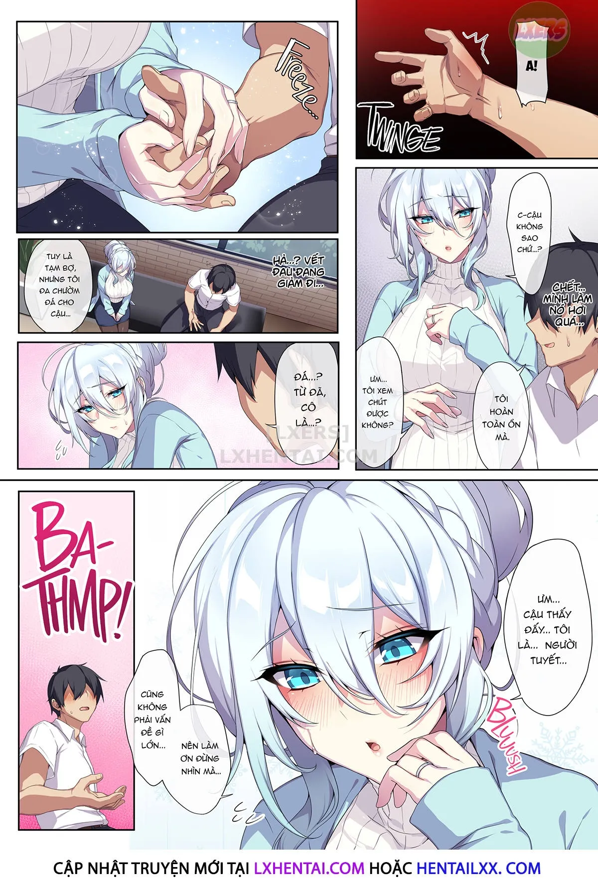 HentaiVN.net - Ảnh 5 - Hitozukiai Ga Nigate Na Miboujin No Yukionna-San To Noroi No Yubiwa - Oneshot - Không che