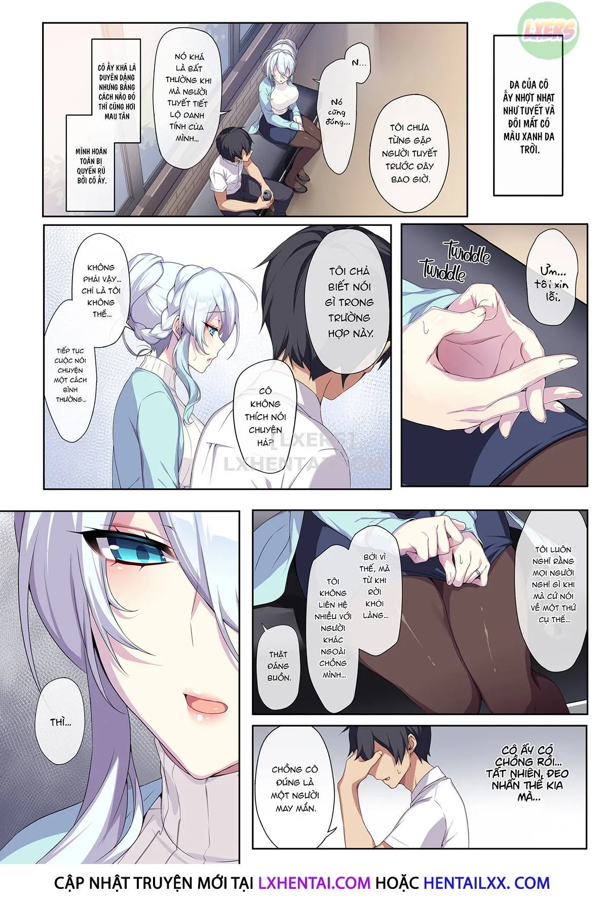 HentaiVN.net - Ảnh 6 - Hitozukiai Ga Nigate Na Miboujin No Yukionna-San To Noroi No Yubiwa - Oneshot - Không che
