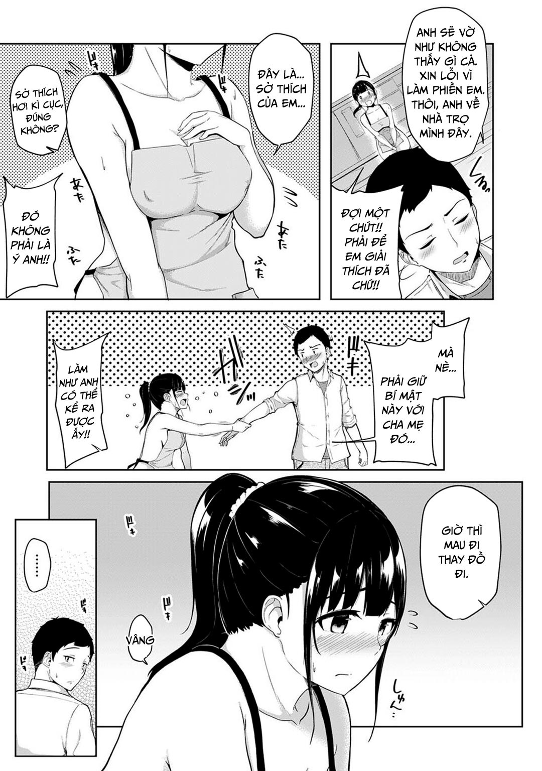 HentaiVN.net - Ảnh 5 - Thấy em gái mình đang mặc tạp dề khỏa thân - Chap 01