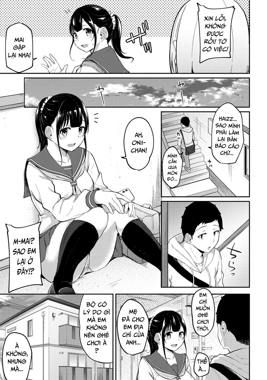 HentaiVN.net - Ảnh 4 - Thấy em gái mình đang mặc tạp dề khỏa thân - Chap 04
