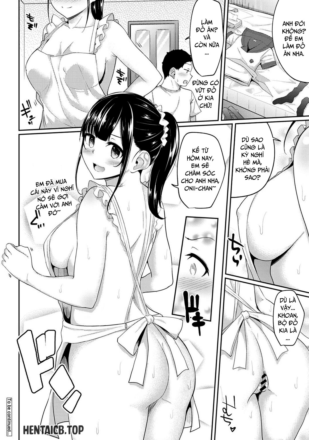 HentaiVN.net - Ảnh 25 - Thấy em gái mình đang mặc tạp dề khỏa thân - Chap 07