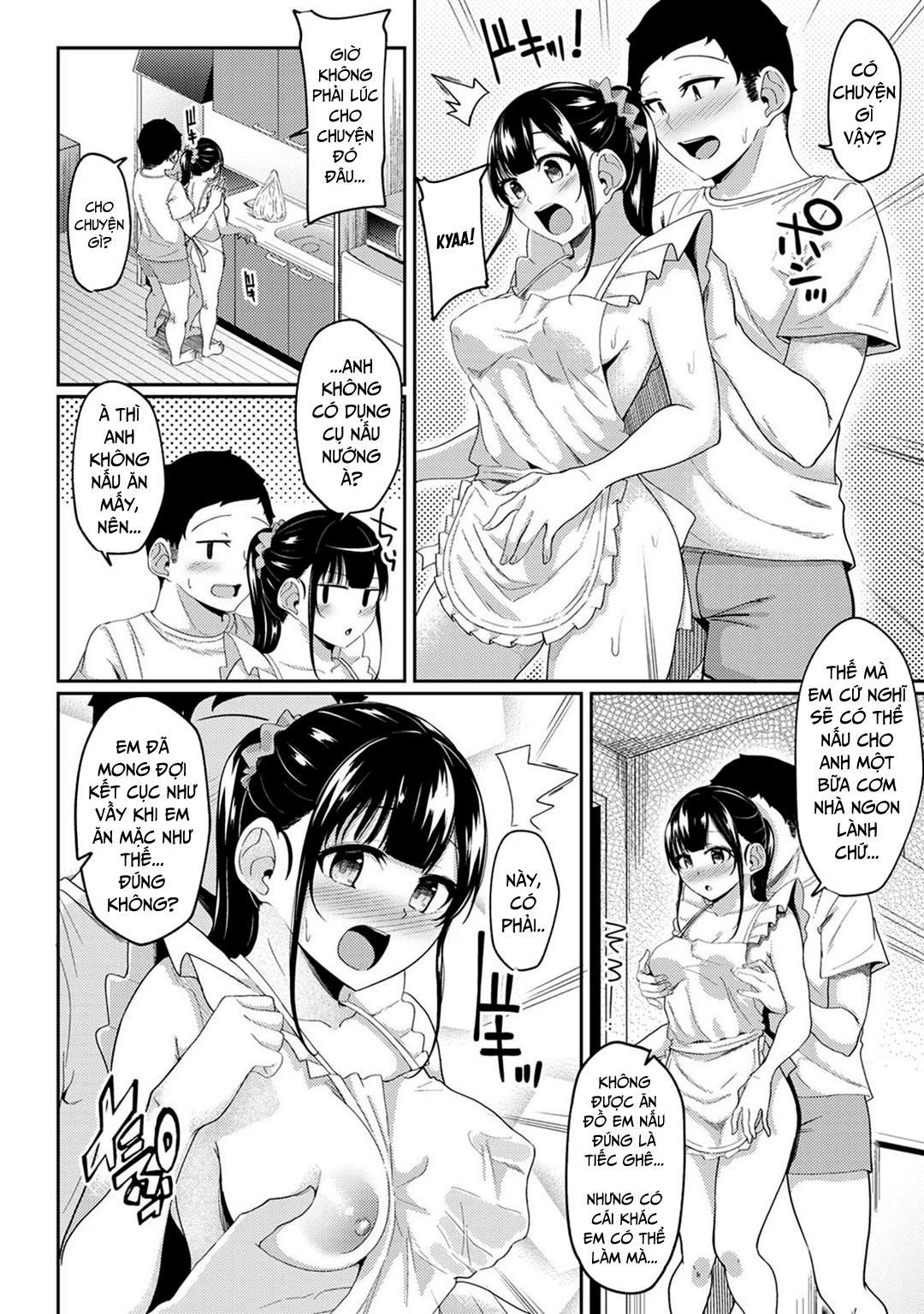 HentaiVN.net - Ảnh 3 - Thấy em gái mình đang mặc tạp dề khỏa thân - Chap 08