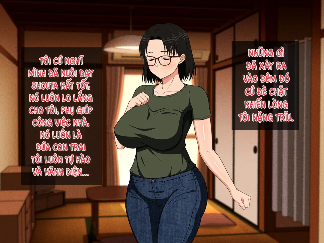HentaiVN.net - Ảnh 29 - Khao khát người mẹ vú bự trong căn phòng nhỏ [Megane Kyonyuu Na Okaa-San To Yojouhan De Noukou Sex; Passionate Sex With A Busty Mother With Glasses In A Small Room] - Chap 1