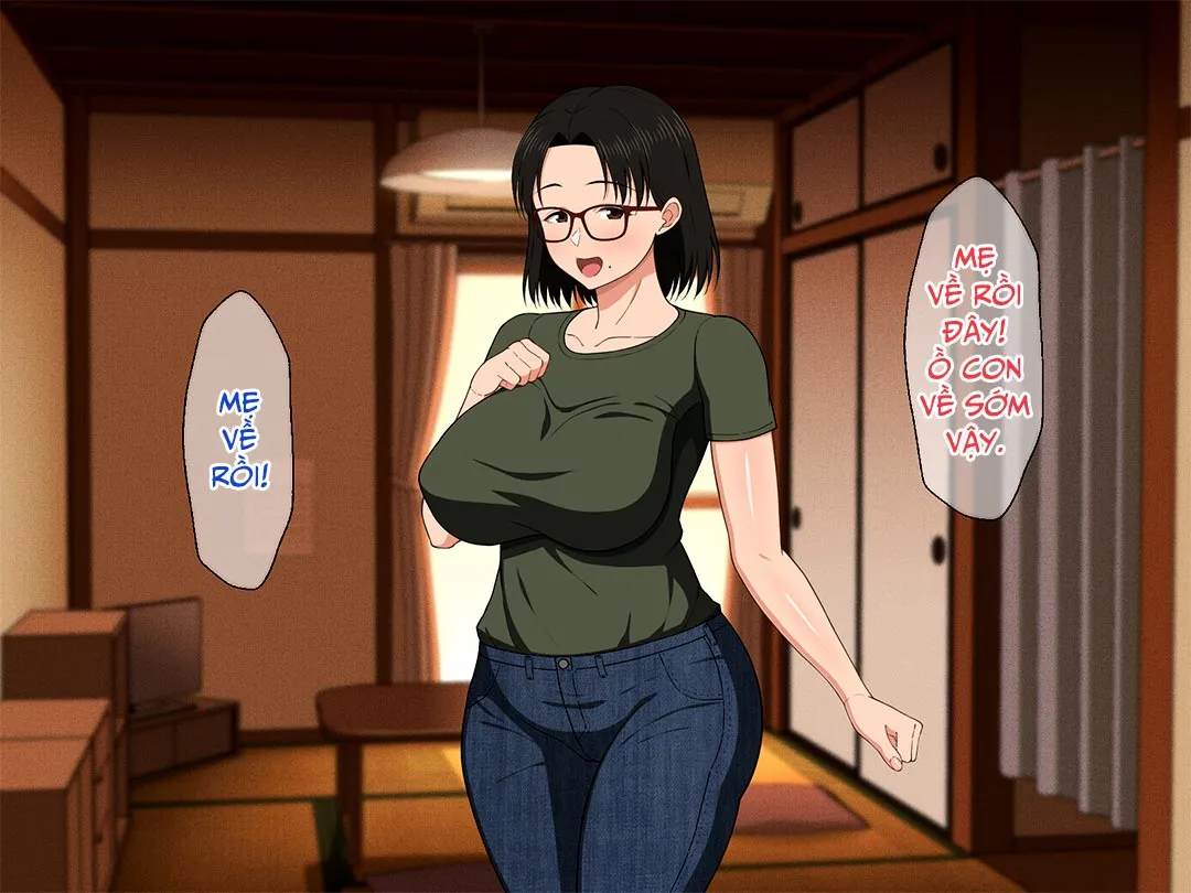 HentaiVN.net - Ảnh 3 - Khao khát người mẹ vú bự trong căn phòng nhỏ [Megane Kyonyuu Na Okaa-San To Yojouhan De Noukou Sex; Passionate Sex With A Busty Mother With Glasses In A Small Room] - Chap 2