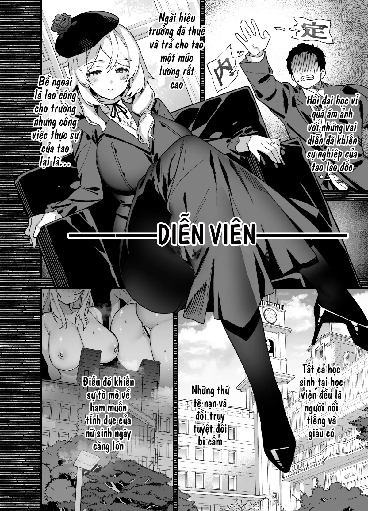 HentaiVN.net - Ảnh 14 - Oshun Jogakuen no Danyuu [桜春女学院の男優] - Chap 1