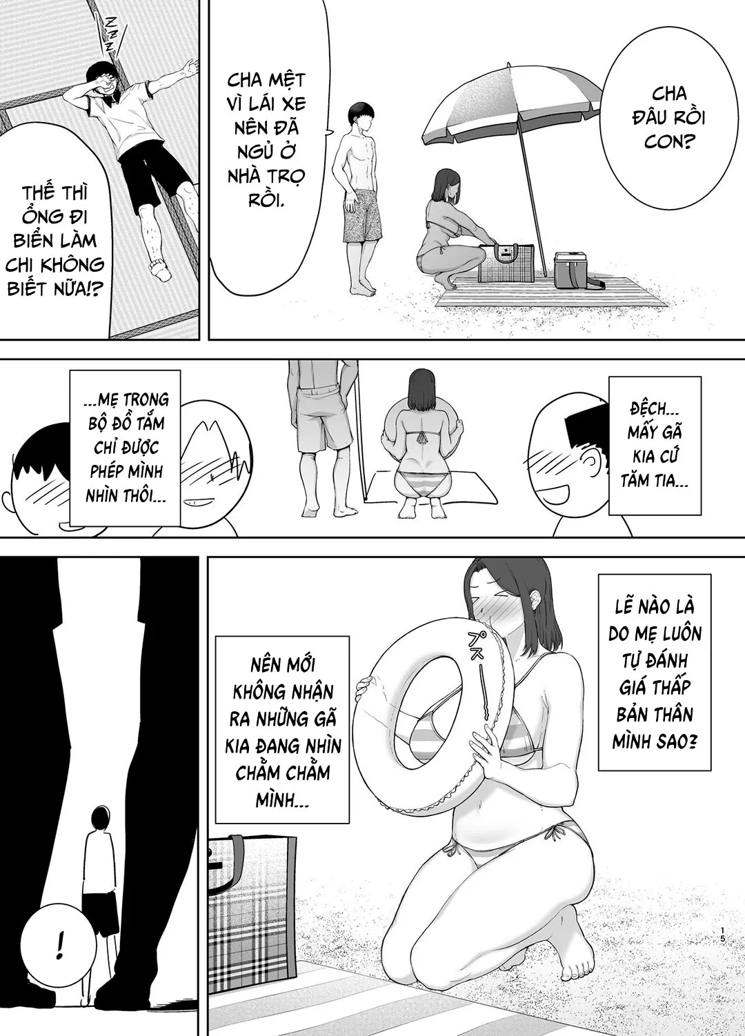 HentaiVN.net - Ảnh 15 - Mẹ là người phụ nữ mà tôi yêu [Boku no Kaa-san de, Boku no Suki na Hito.] - Chap 3 - Đi biển vào kỳ nghỉ hè