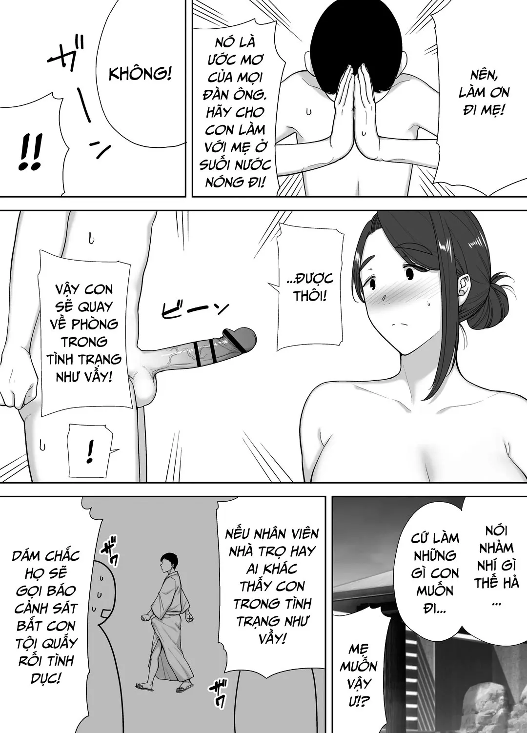 HentaiVN.net - Ảnh 7 - Mẹ là người phụ nữ mà tôi yêu [Boku no Kaa-san de, Boku no Suki na Hito.] - Chap 4 - Suối nước nóng