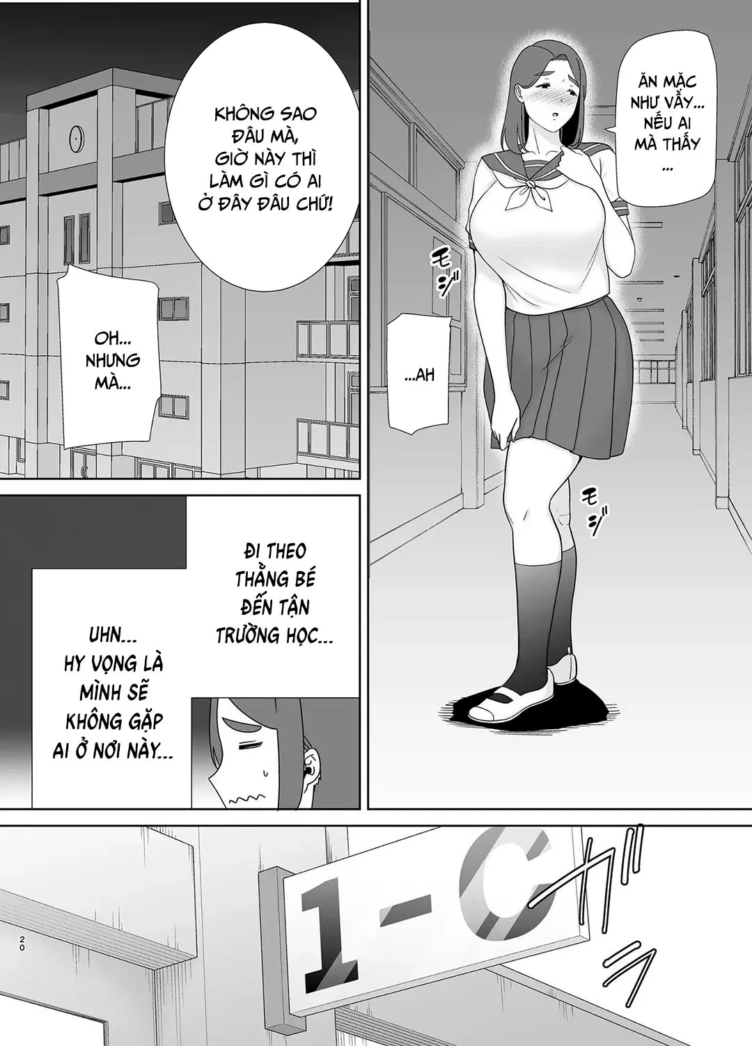 HentaiVN.net - Ảnh 20 - Mẹ là người phụ nữ mà tôi yêu [Boku no Kaa-san de, Boku no Suki na Hito.] - Chap 6A - Đồng phục nữ sinh của mẹ