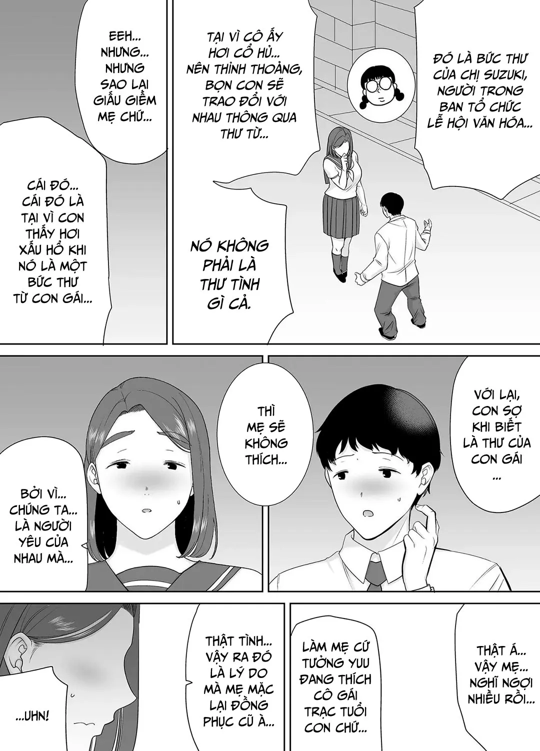 HentaiVN.net - Ảnh 17 - Mẹ là người phụ nữ mà tôi yêu [Boku no Kaa-san de, Boku no Suki na Hito.] - Chap 6B - Đồng phục nữ sinh của mẹ