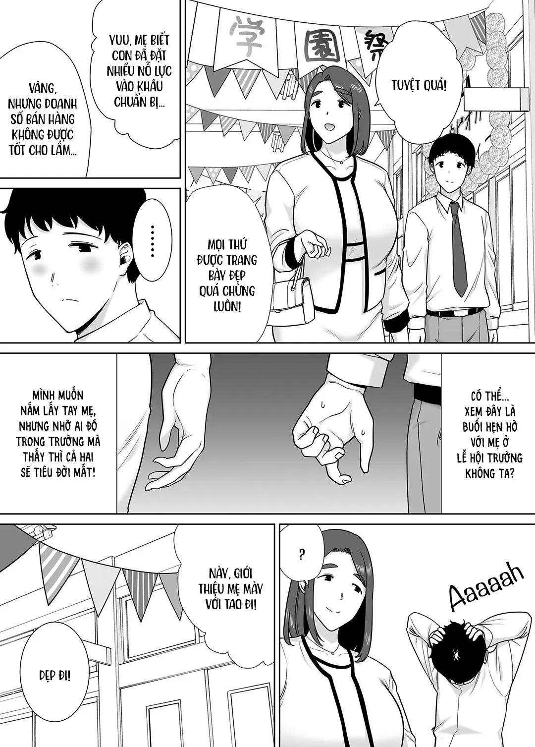 HentaiVN.net - Ảnh 10 - Mẹ là người phụ nữ mà tôi yêu [Boku no Kaa-san de, Boku no Suki na Hito.] - Chap 7A - Lễ hội trường