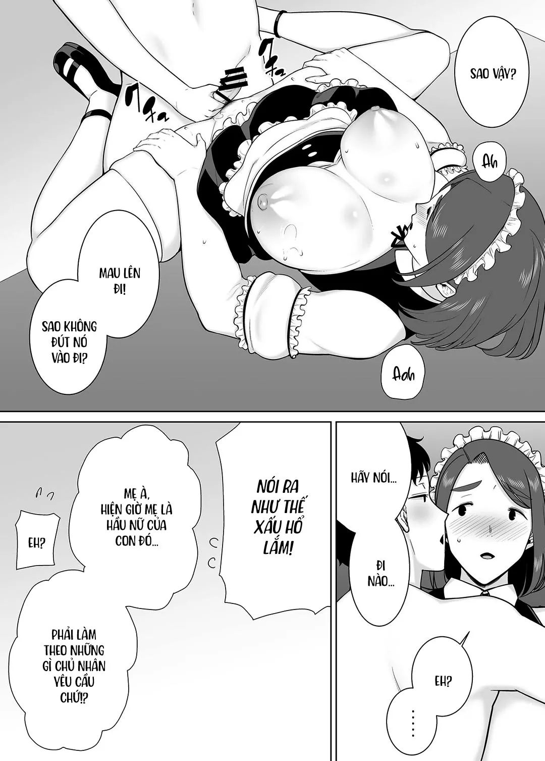 HentaiVN.net - Ảnh 15 - Mẹ là người phụ nữ mà tôi yêu [Boku no Kaa-san de, Boku no Suki na Hito.] - Chap 7B - Đồng phục hầu gái