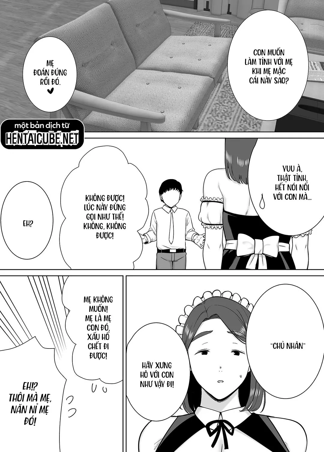 HentaiVN.net - Ảnh 4 - Mẹ là người phụ nữ mà tôi yêu [Boku no Kaa-san de, Boku no Suki na Hito.] - Chap 7B - Đồng phục hầu gái