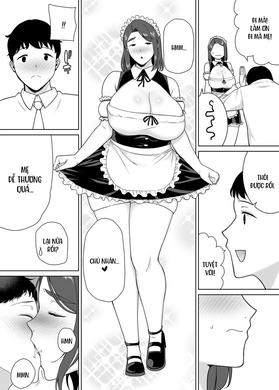 HentaiVN.net - Ảnh 5 - Mẹ là người phụ nữ mà tôi yêu [Boku no Kaa-san de, Boku no Suki na Hito.] - Chap 7B - Đồng phục hầu gái