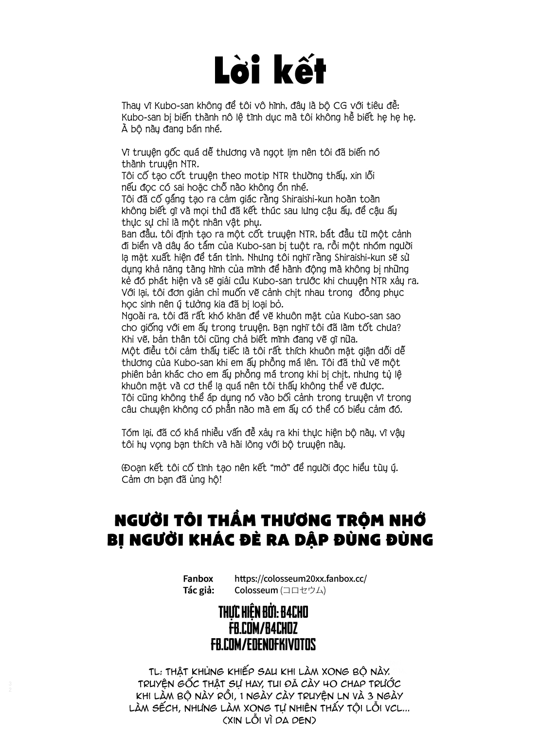 HentaiVN.net - Ảnh 39 - Người tôi thầm thương trộm nhớ bị người khác đè ra dập đùng đùng - 1.2: toi muon chet