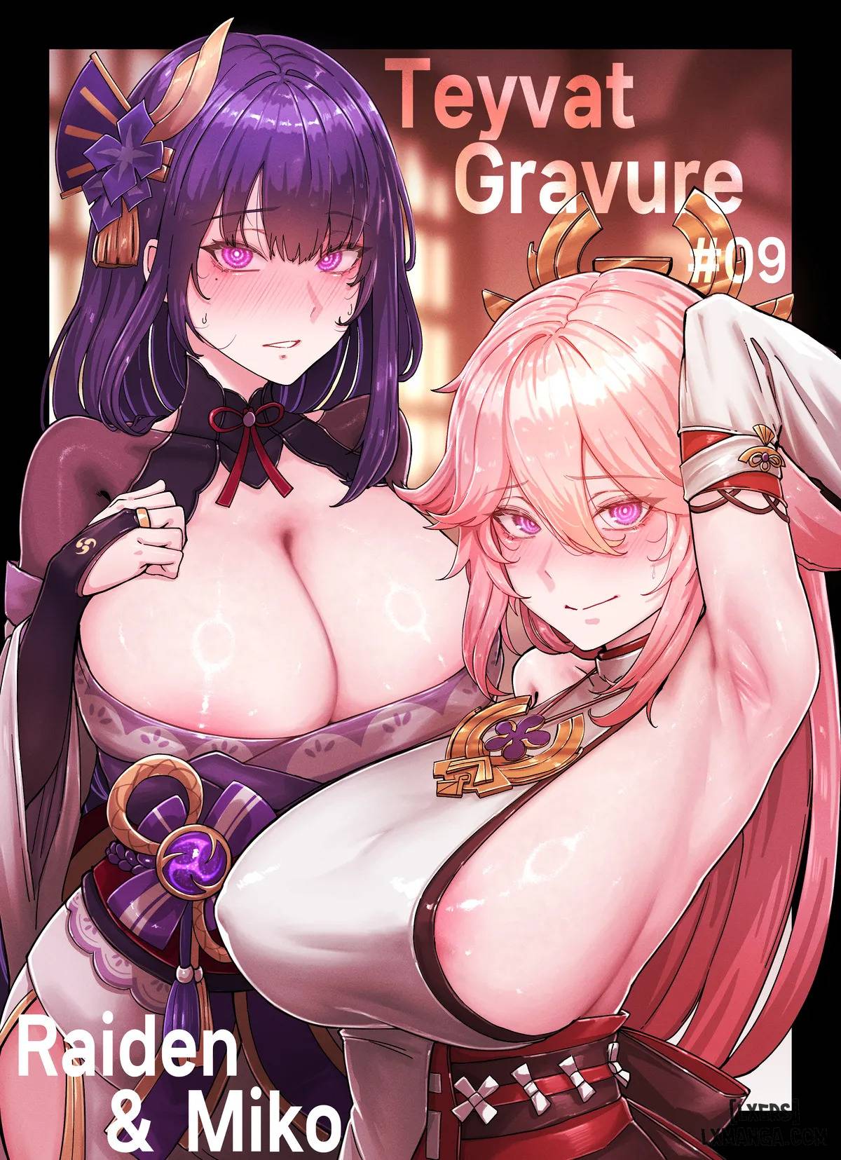 HentaiVN.net - Ảnh 18 - Teyvat Gravure - Raiden and Miko - Oneshot