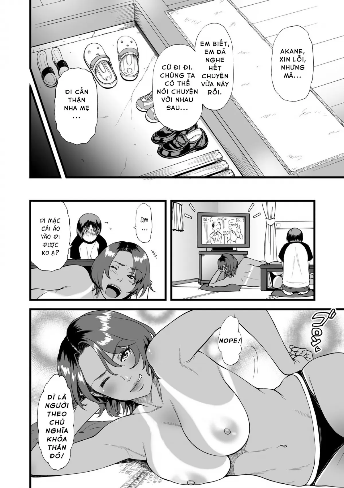 HentaiVN.net - Ảnh 7 - Tôi sống một mình với mẹ kế...(Gibo to Futari de Kurashitara) [When I Live Alone with My Stepmother] - Chap 2