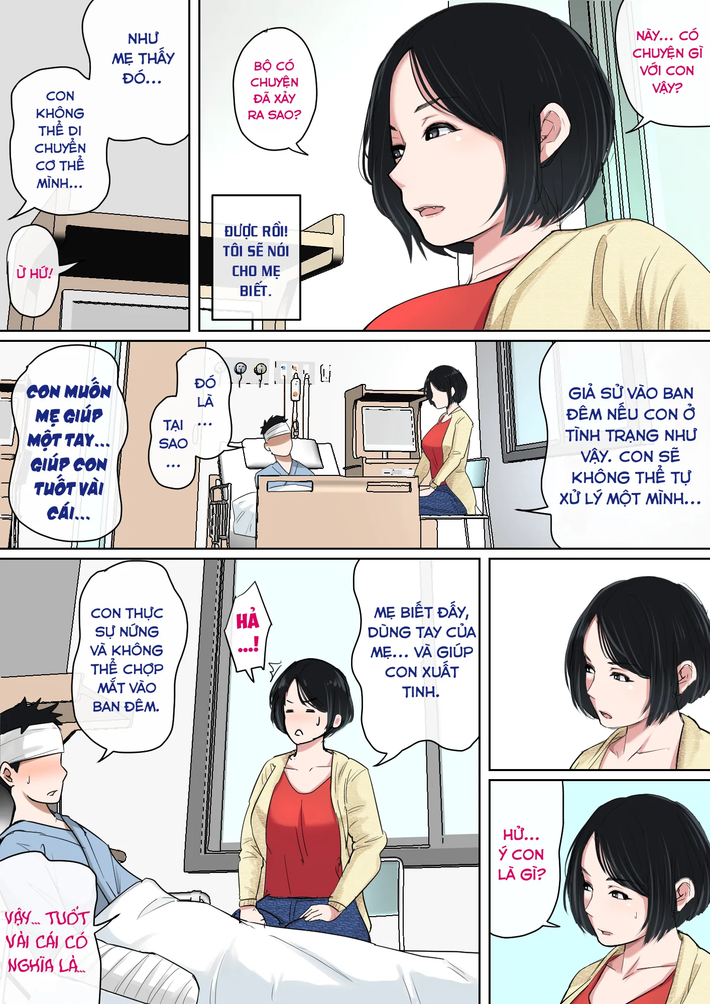 HentaiVN.net - Ảnh 4 - Được mẹ cưng chiều trên giường bệnh... [Nyuuin-chuu no Muramura wa Okaa-san de...; 入院中のムラムラはお母さんで...; Mom Looks After Me In The Hospital...] - Phần 1 - Chap 1