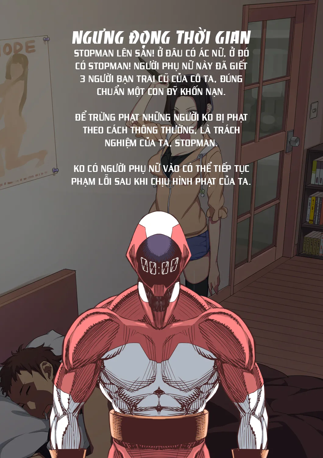 HentaiVN.net - Ảnh 3 - Siêu nhân thời gian. [Stopman The Iron-Fist Of Justice] - Chap 1