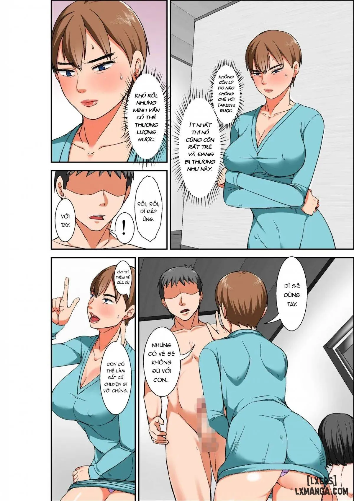 HentaiVN.net - Ảnh 15 - Mẹ và dì [Musuko ni Dakareru Chou Binkan Taishitsu no Hahaoya to Oba;Musuko no Kyokon no Toriko ni Natte Shimatta Chou Binkan Taishitsu no Okaa-san;Hahaoya to SEX shiyou to shitara cho binkan taishitsu no oba ga wana ni kakatta hanashi] - Chapter 1