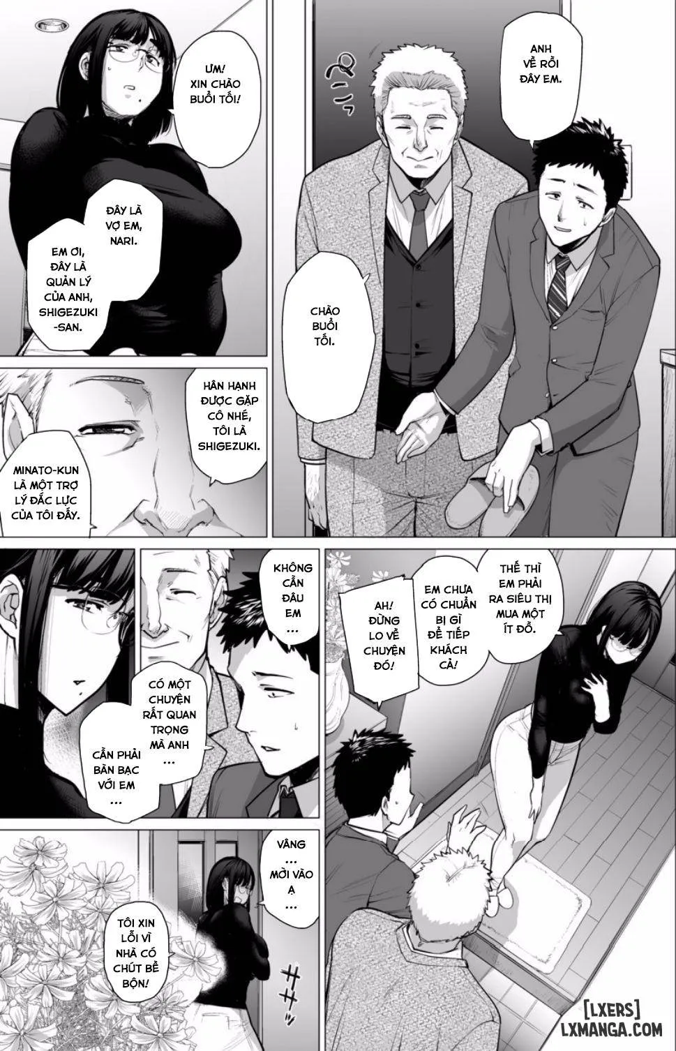 HentaiVN.net - Ảnh 6 - Sự hy sinh của Người vợ [Somerare - Mizu Yari] - Chương 1