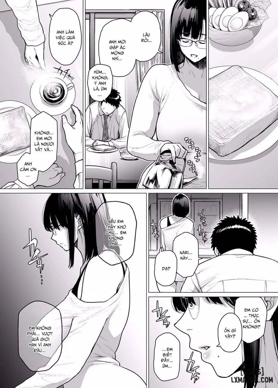 HentaiVN.net - Ảnh 3 - Sự hy sinh của Người vợ [Somerare - Mizu Yari] - Chương 3