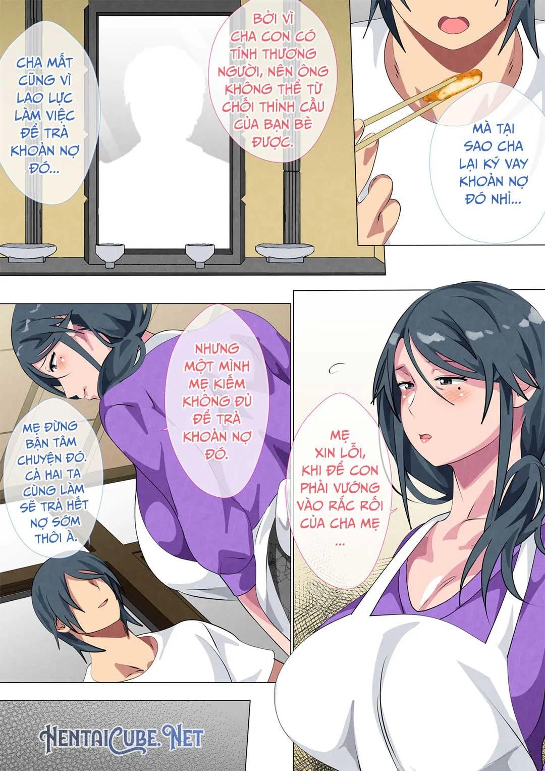 HentaiVN.net - Ảnh 5 - Người mẹ góa bụa Sayoko và con trai [Miboujin no Haha ・Sayoko ~ Yojouhan ni Sumu Oyako no Koubi Kiroku; Widowed Mother Sayoko ~Record Of A Copulation Of A Mother And Son Living In A Small Room~] - Chap 1