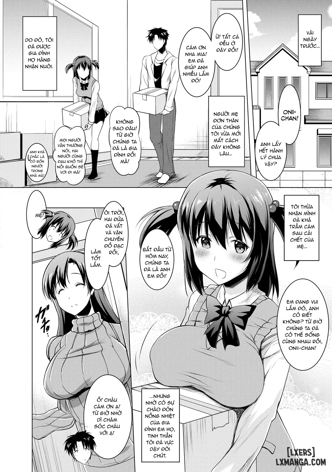 HentaiVN.net - Ảnh 4 - Kyonyuu Oyako no Shita to Shikyuu ni Renzoku Shasei - Chap 1