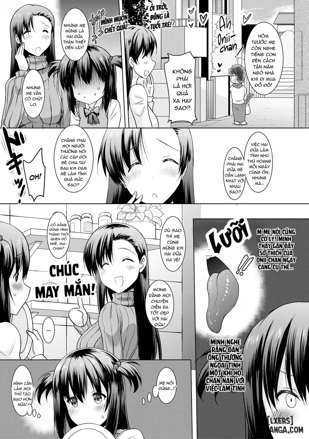 HentaiVN.net - Ảnh 10 - Kyonyuu Oyako no Shita to Shikyuu ni Renzoku Shasei - Chap 2