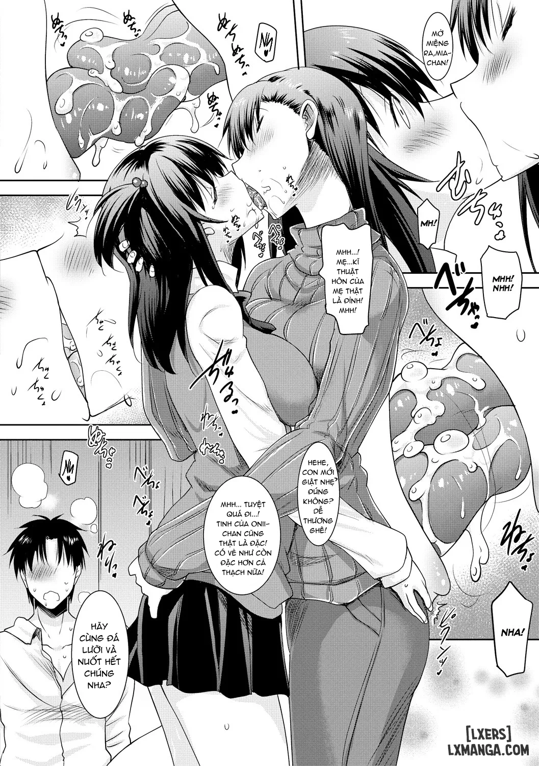 HentaiVN.net - Ảnh 20 - Kyonyuu Oyako no Shita to Shikyuu ni Renzoku Shasei - Chap 2