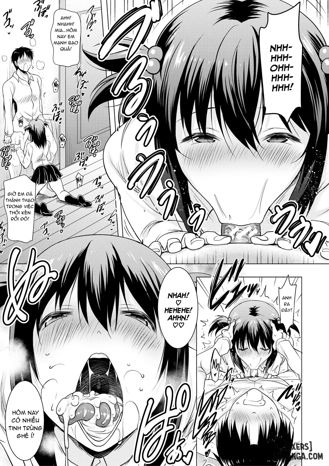 HentaiVN.net - Ảnh 19 - Kyonyuu Oyako no Shita to Shikyuu ni Renzoku Shasei - Chap 3