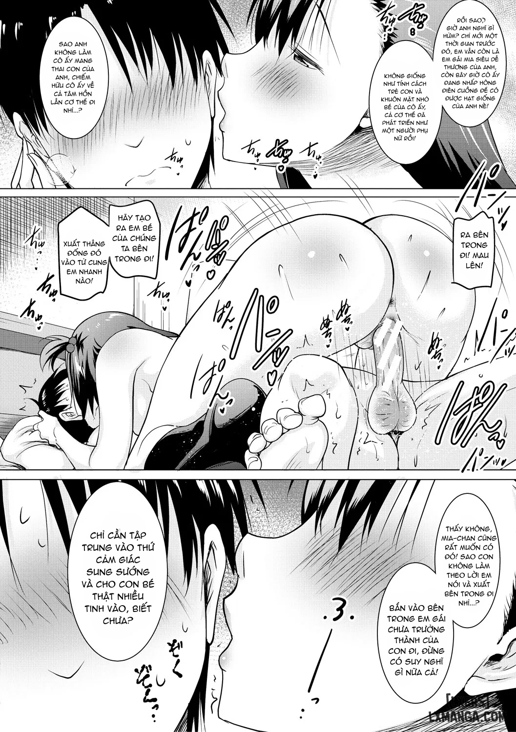HentaiVN.net - Ảnh 26 - Kyonyuu Oyako no Shita to Shikyuu ni Renzoku Shasei - Chap 3