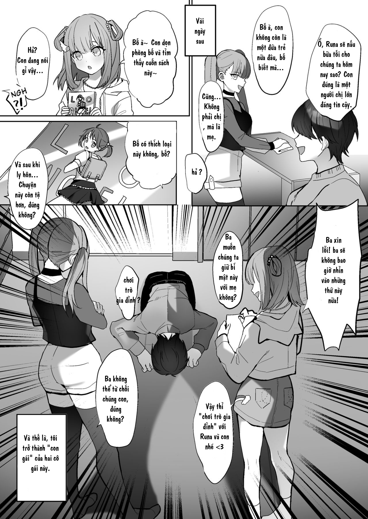 HentaiVN.net - Ảnh 4 - Futanari Shimai to Netorare Musume Ochi Papa - Oneshot (fix thiếu c hap)