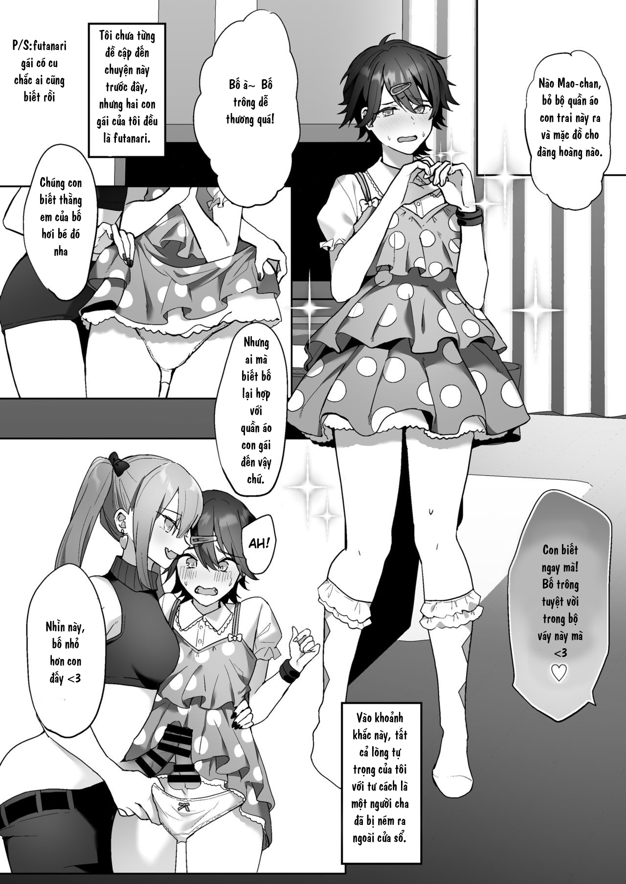 HentaiVN.net - Ảnh 5 - Futanari Shimai to Netorare Musume Ochi Papa - Oneshot (fix thiếu c hap)