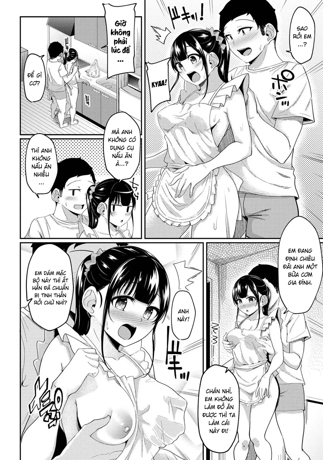 HentaiVN.net - Ảnh 3 - Tôi cố chịch em gái khi thấy ẻm mặc tạp dề khỏa thân... [I Woke Up to my Naked Apron Sister and Tried Fucking Her] - Chap 8